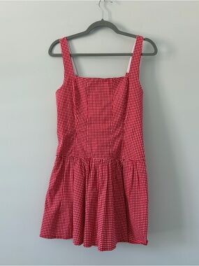 Abercrombie & Fitch Red Gingham Mini Dress
